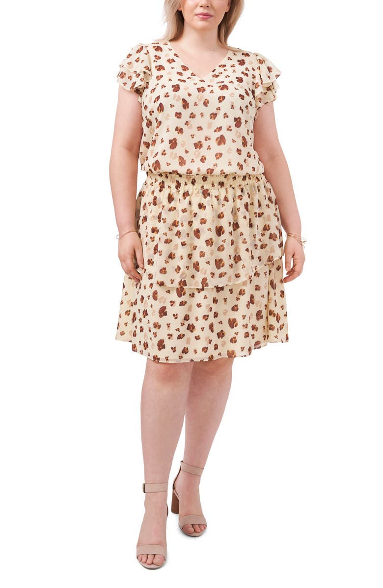 1.STATE Double Layer Skirt, Alternate, color, Floating Leopard