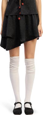 JACQUIE THE LABEL Tegan Dot Asymmetric Miniskirt