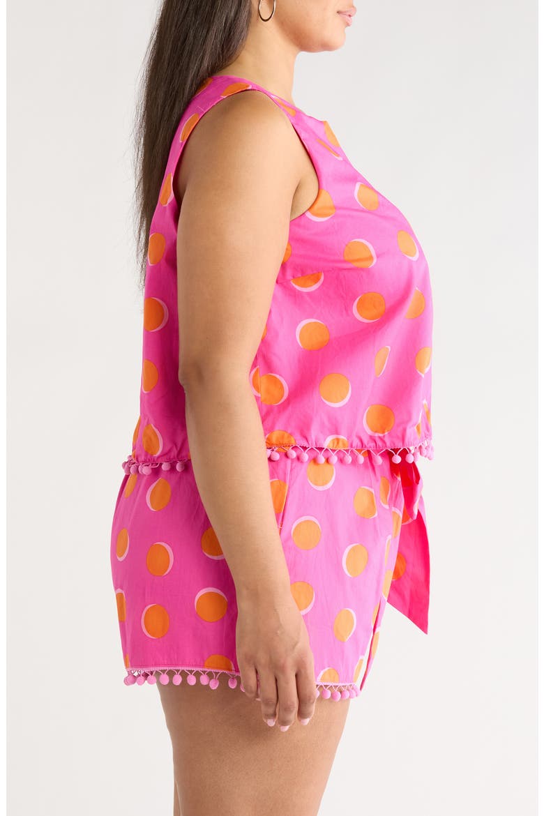 Rosy Dot Pom Sleeveless Top, Alternate, color, FUCHSIA