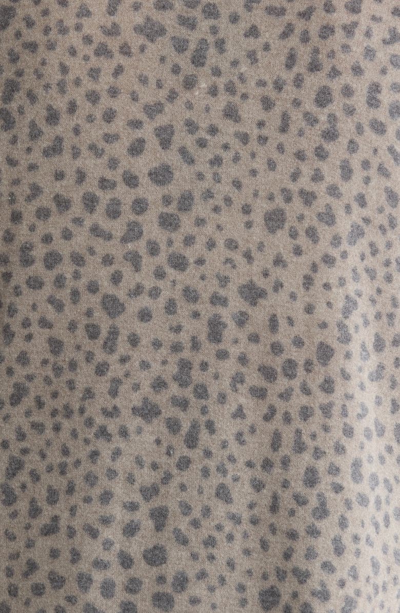 Loveappella Animal Spot Hacci Knit Cowl Neck Tunic, Alternate, color, Olive/ Charcoal