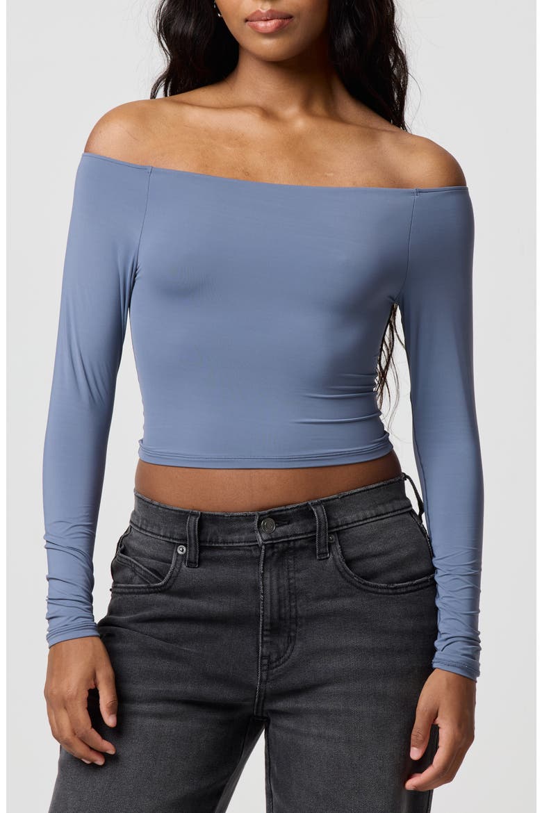 Softie Flex Long Sleeve Top, Main, color, GRISAILLE