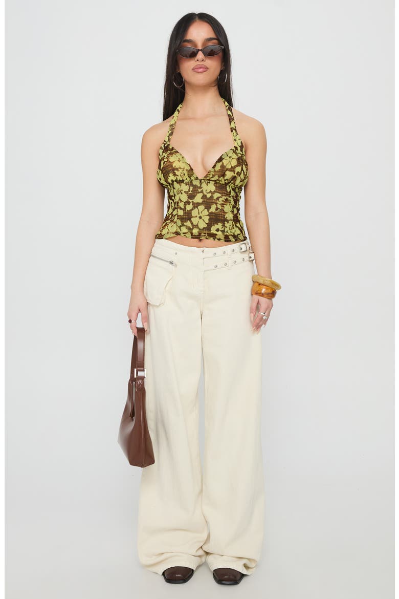 Aspyn Crop Halter Top, Alternate, color, YELLOW