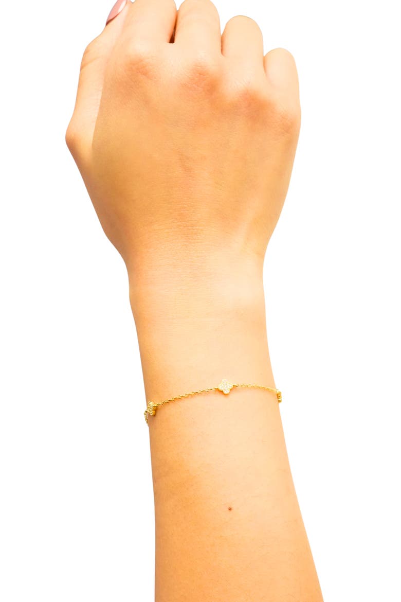 Clover Station Slider Bracelet, Alternate, color, GOLD