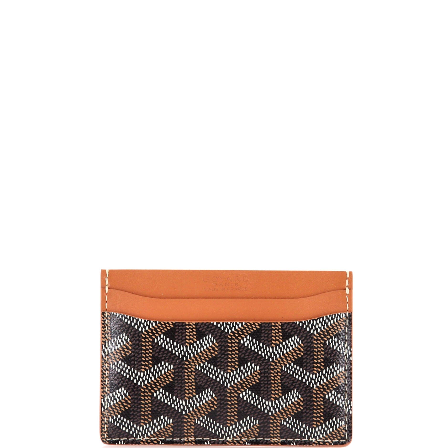 Pre-Owned Goyard Saint Sulpice Card Holder Coated Canvas, Main, color, Brown