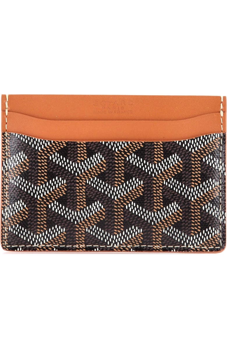 Pre-Owned Goyard Saint Sulpice Card Holder Coated Canvas, Main, color, Brown