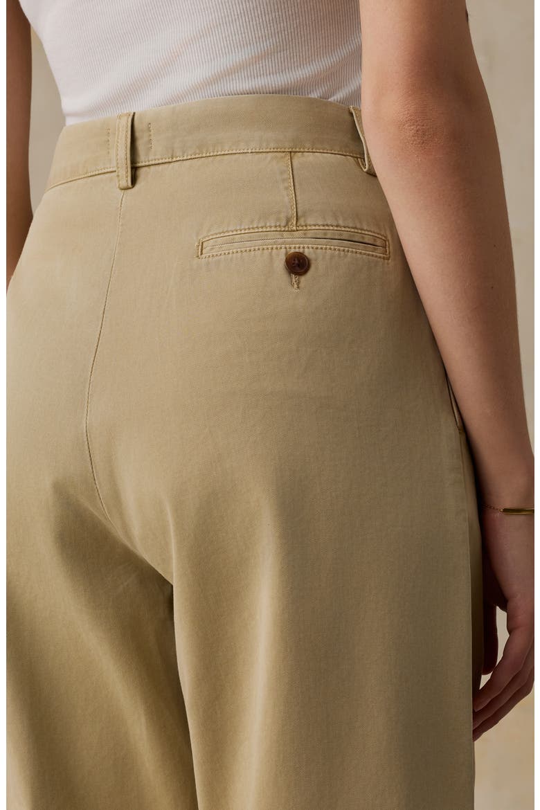 Seafarer Wide Leg Pleated Chino Pants, Alternate, color, KHAKI