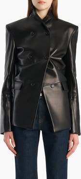 Khaite Rolo Double Breasted Lambskin Leather Jacket