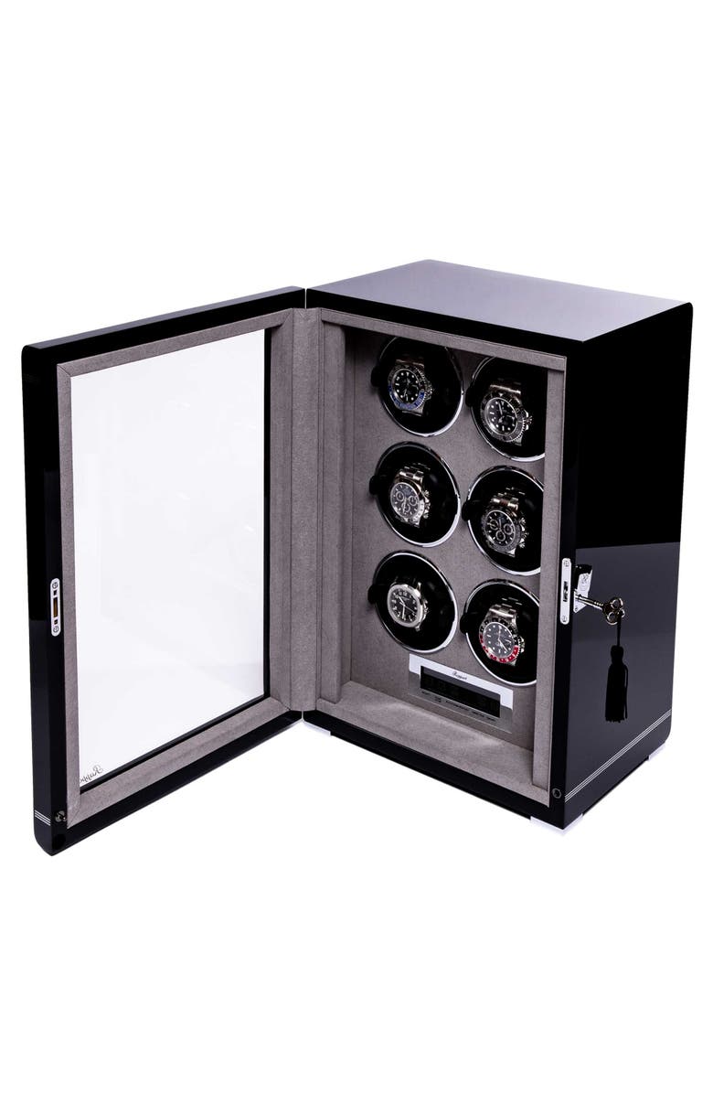 Rapport London FORMULA SIX WATCH WINDER, Alternate, color, Black