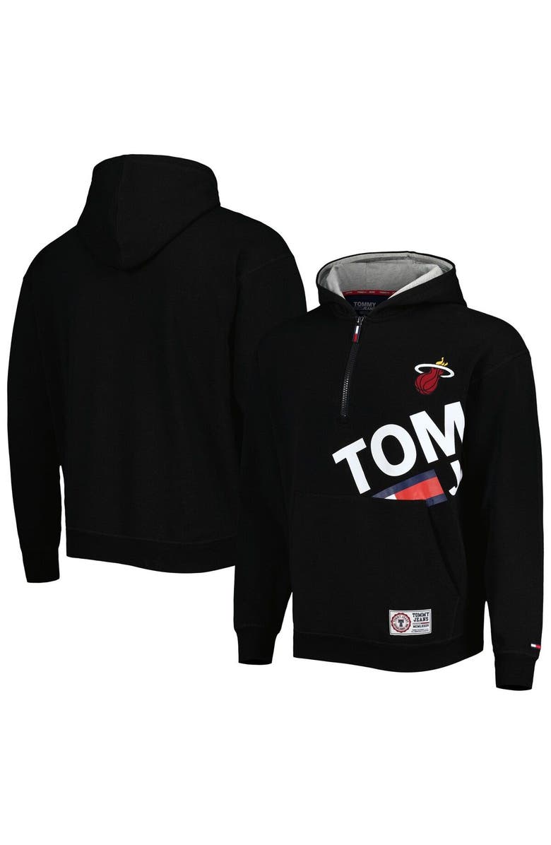 TOMMY JEANS Men's Tommy Jeans Black Miami Heat Bernard Half-Zip Hoodie, Main, color, Black