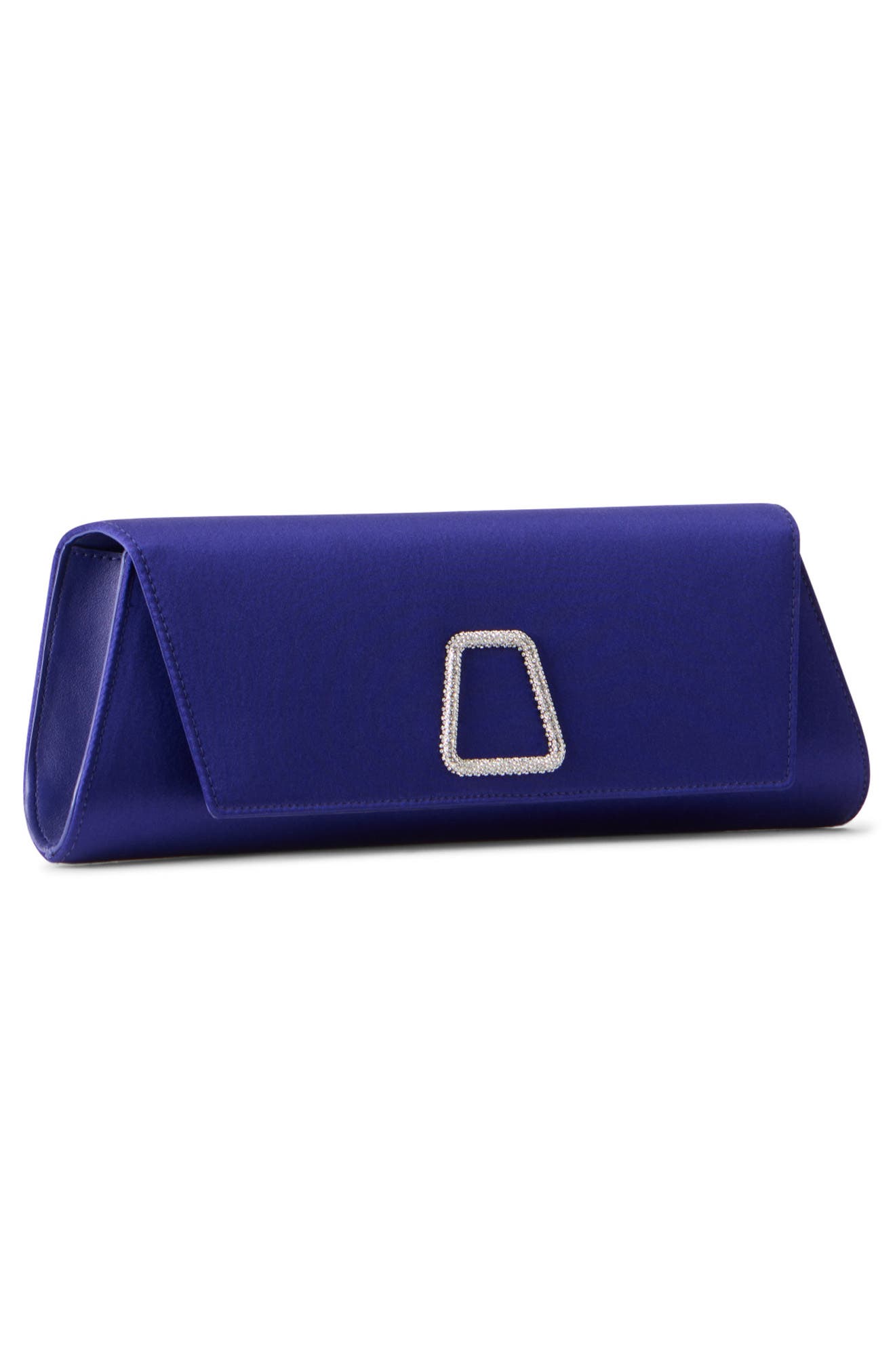 Small Anouk East/West Silk Satin Clutch, Alternate, color, AMETHYST