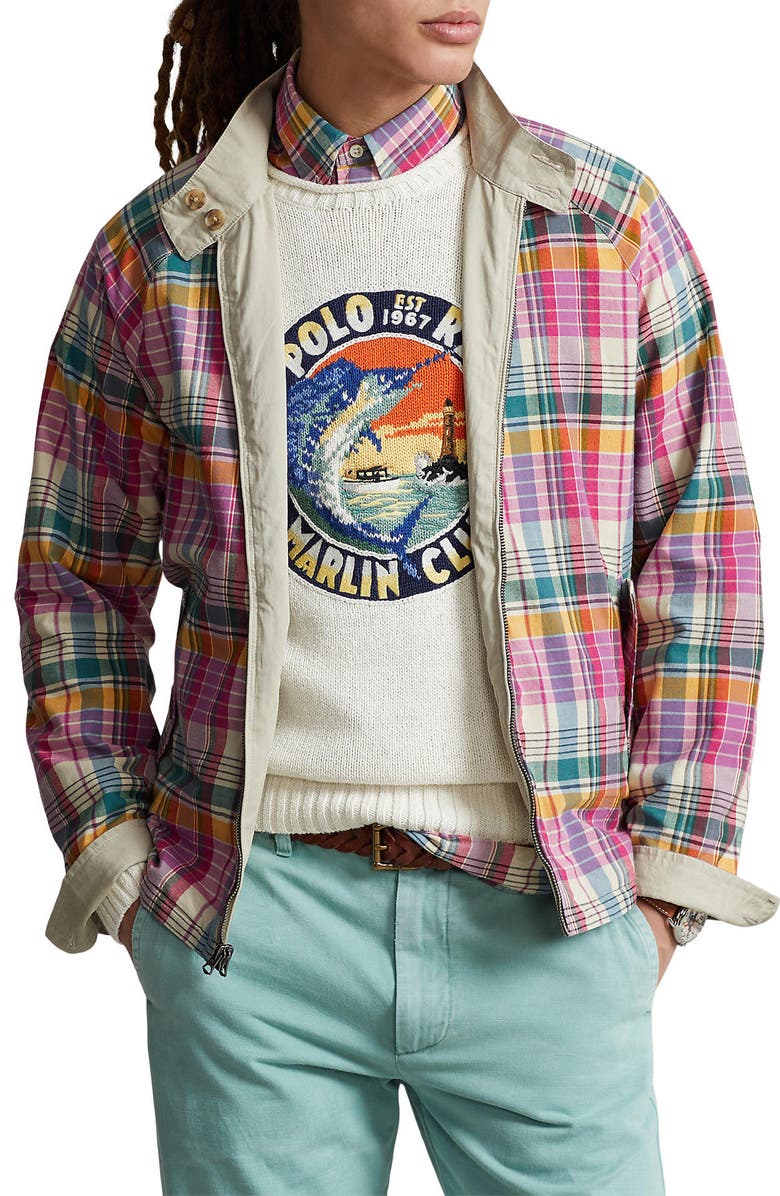 Polo Ralph Lauren Reversible Plaid Jacket, Main, color, Classic Stone/ Madras