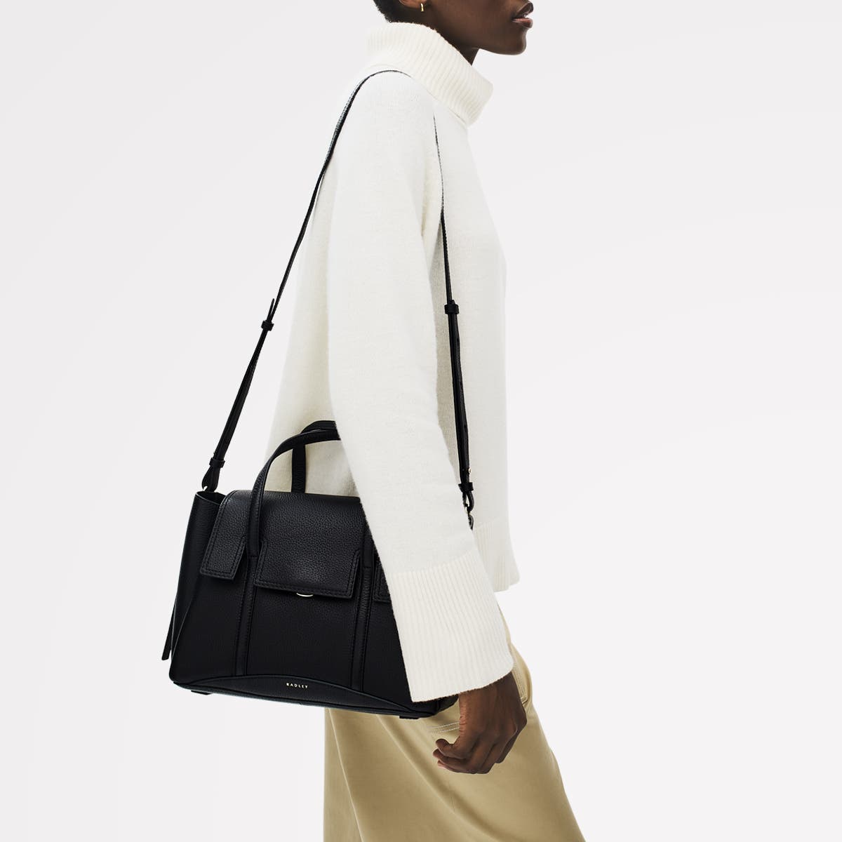 Radley The Chancery Medium Flapover Satchel Bag, Alternate, color, Black