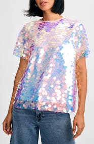 Isaac Mizrahi New York Paillette Sequin T-Shirt