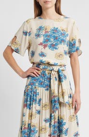 THE GREAT. The Mandolin Floral Top