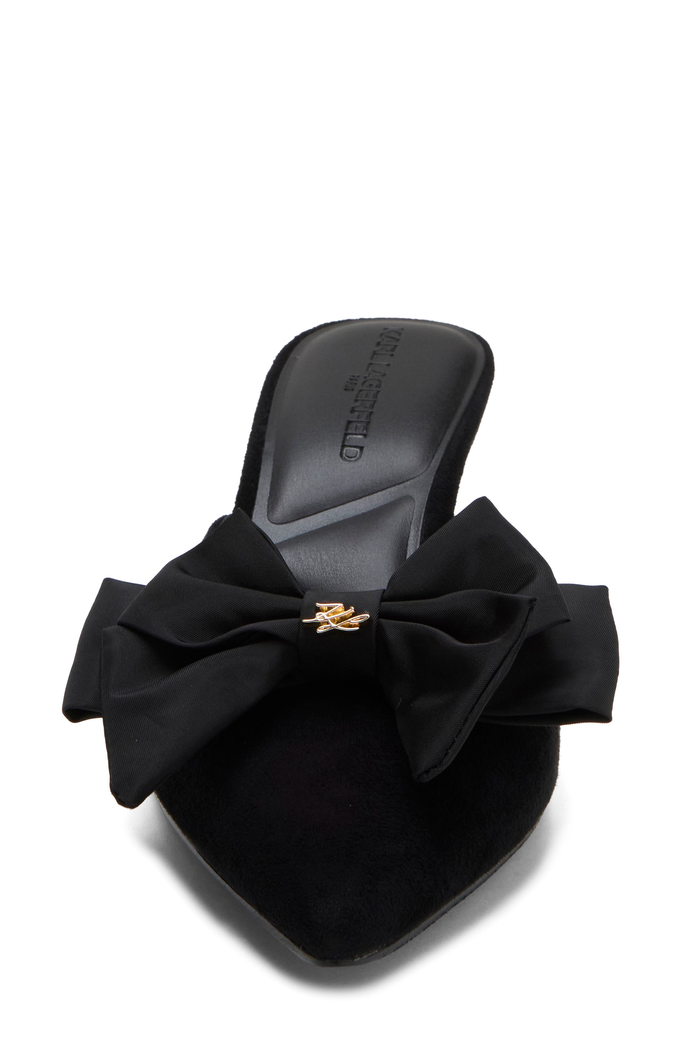 Lantern Pointed Toe Mule, Alternate, color, BLACK
