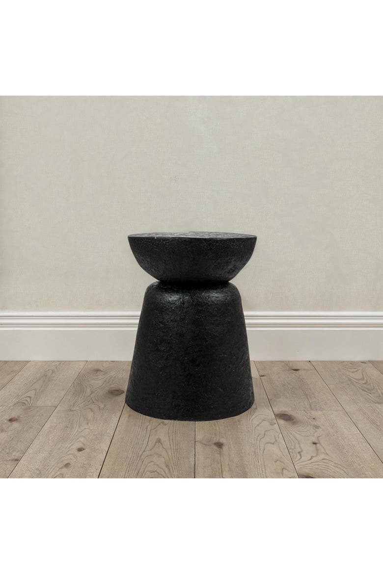 Pedestal Side Table, Alternate, color, Black