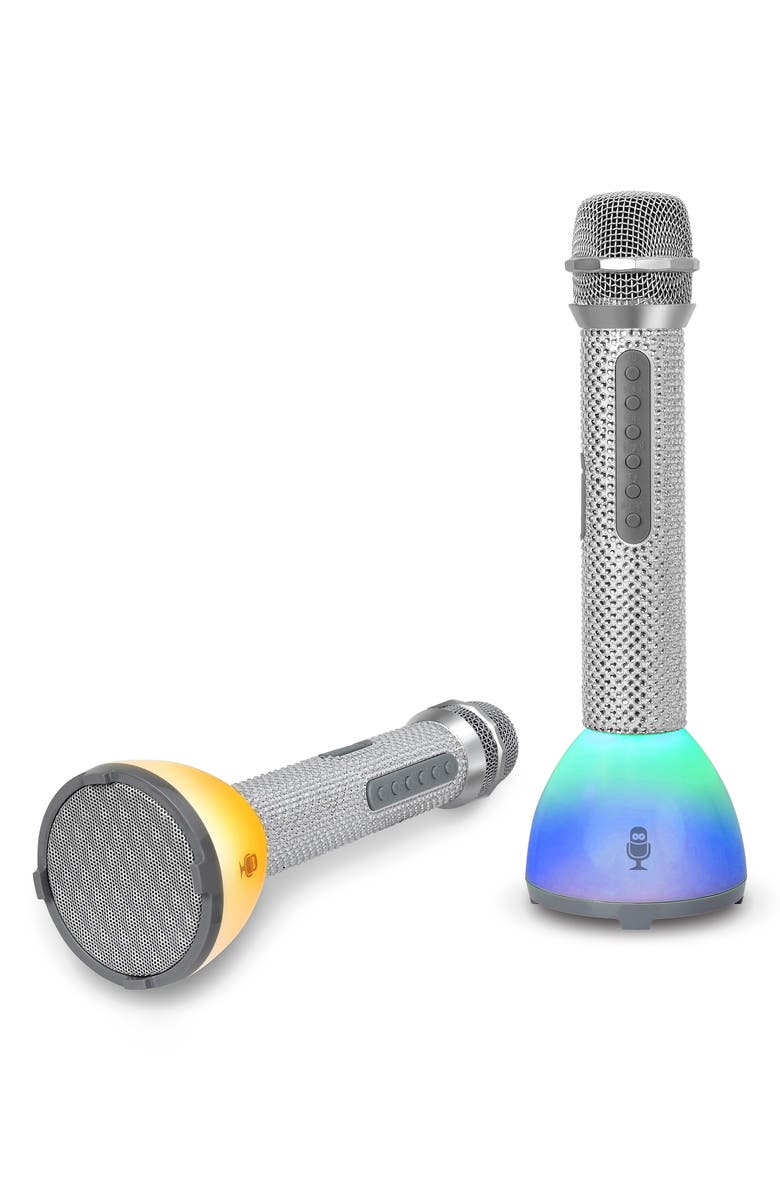 Singing Machine Bling Duets Wireless Walkie-Talkie Microphone, Alternate, color, Grey