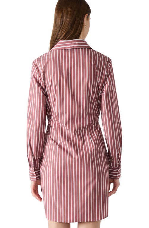 Steve Madden Alison Long Sleeve Shirtdress In Pink