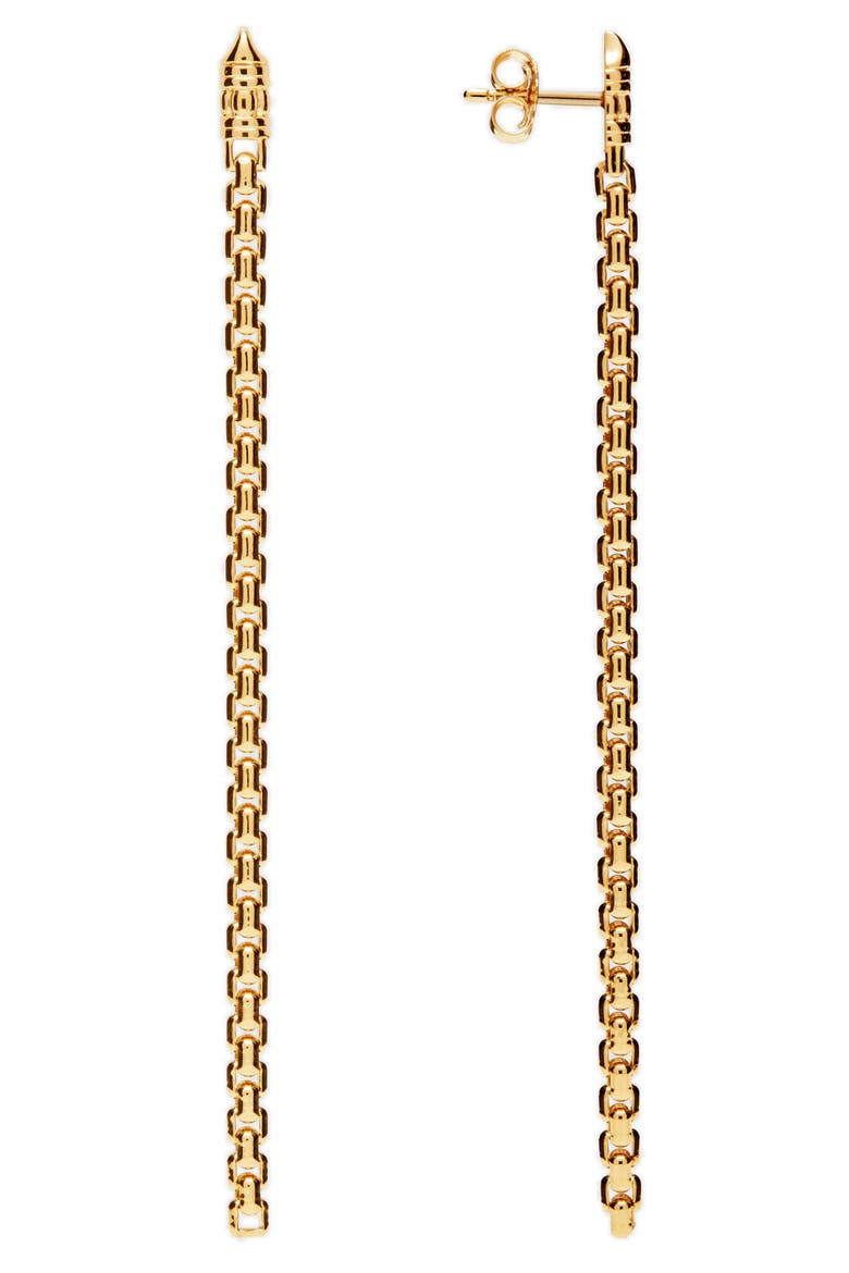 Venetian Chain Link Drop Earrings, Main, color, 925 SILVER/ 9K GOLD