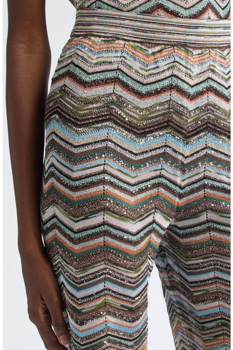 Sequin Metallic Zigzag Stripe Sweater Pants, Alternate, color, BLACK MULTI