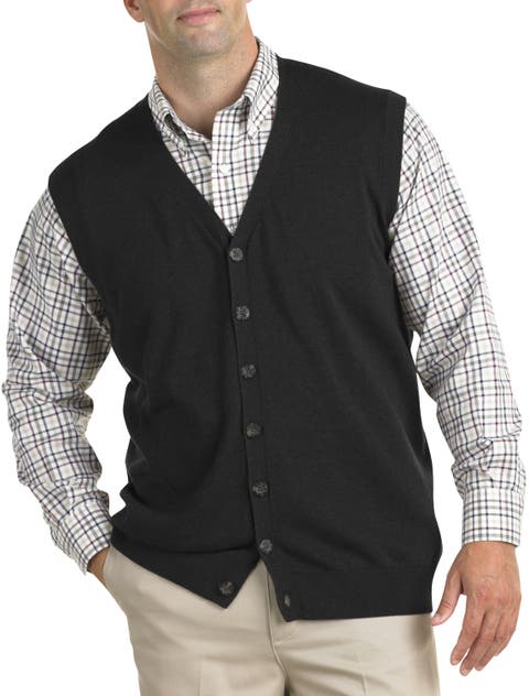 Big & Tall Button-Front Sweater Vest