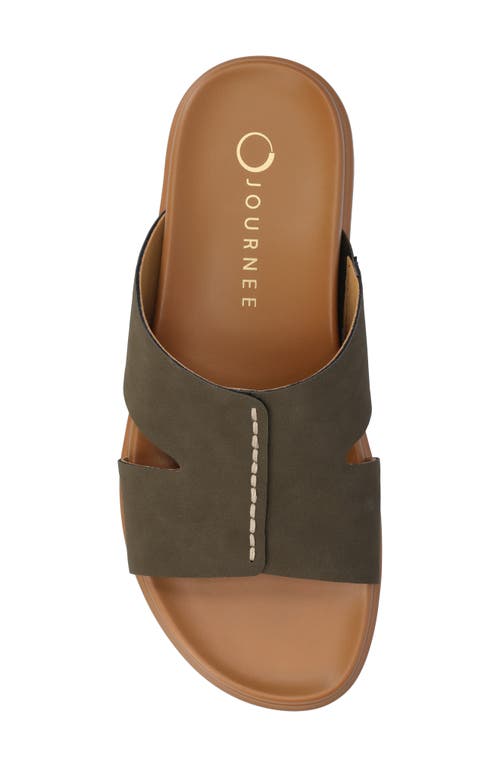 Journee Collection Misey Slide Sandal In Olive