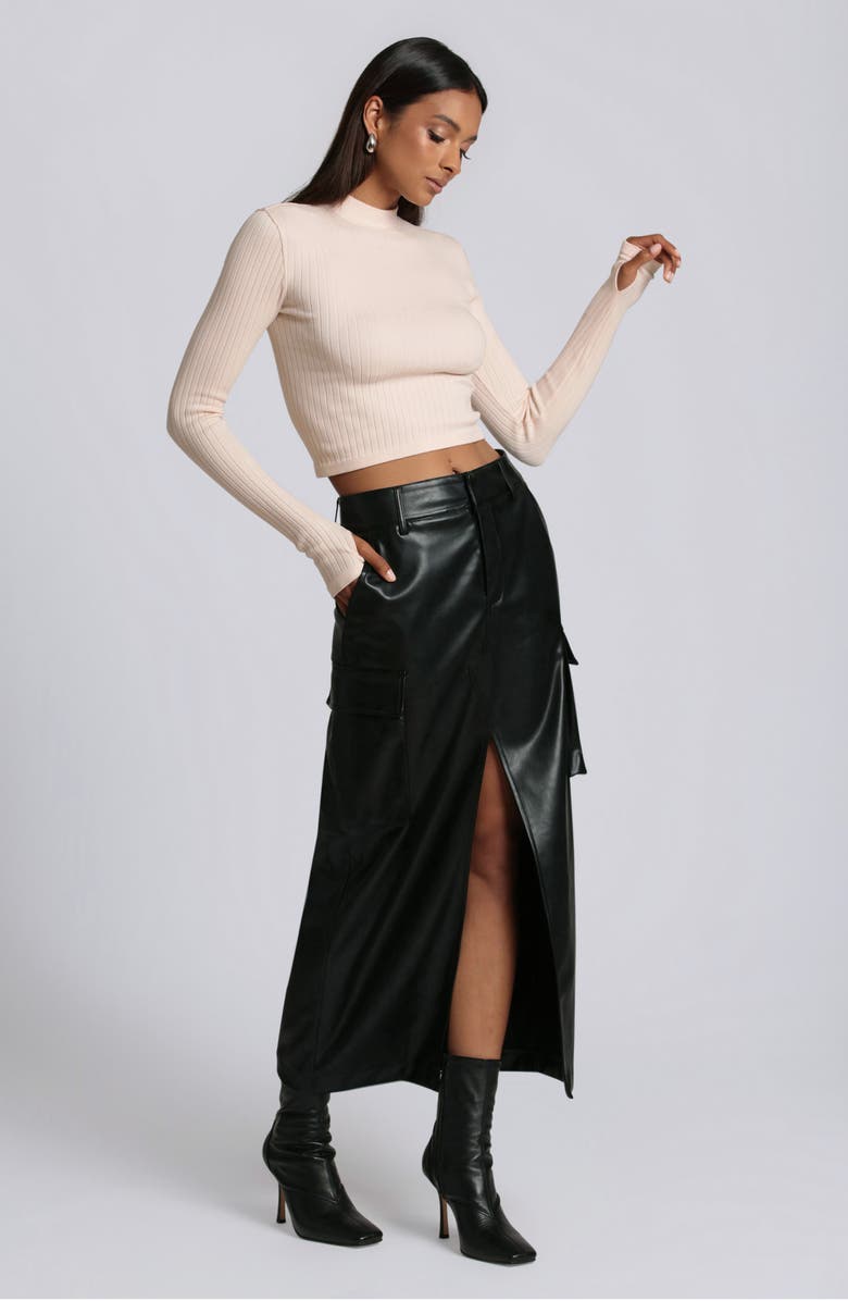 Avec Les Filles Faux Leather Cargo Maxi Skirt, Alternate, color,
