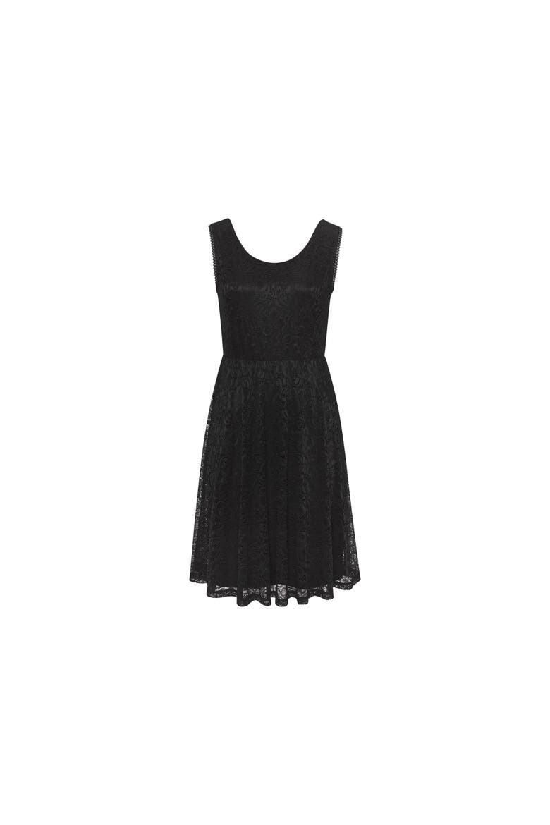 Sleeveless Lace Dress, Alternate, color, Black