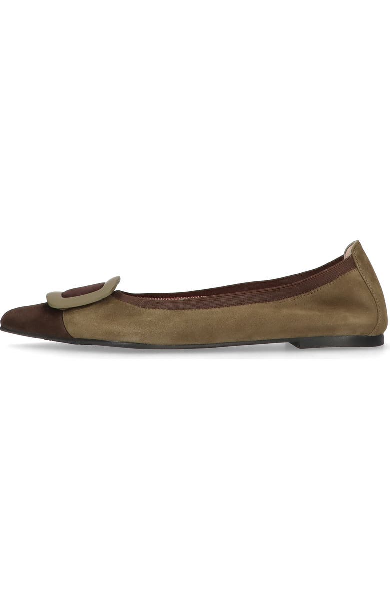 Pretty Ballerinas Pointed toe elasticated ballet flat, Main, color, Khaki