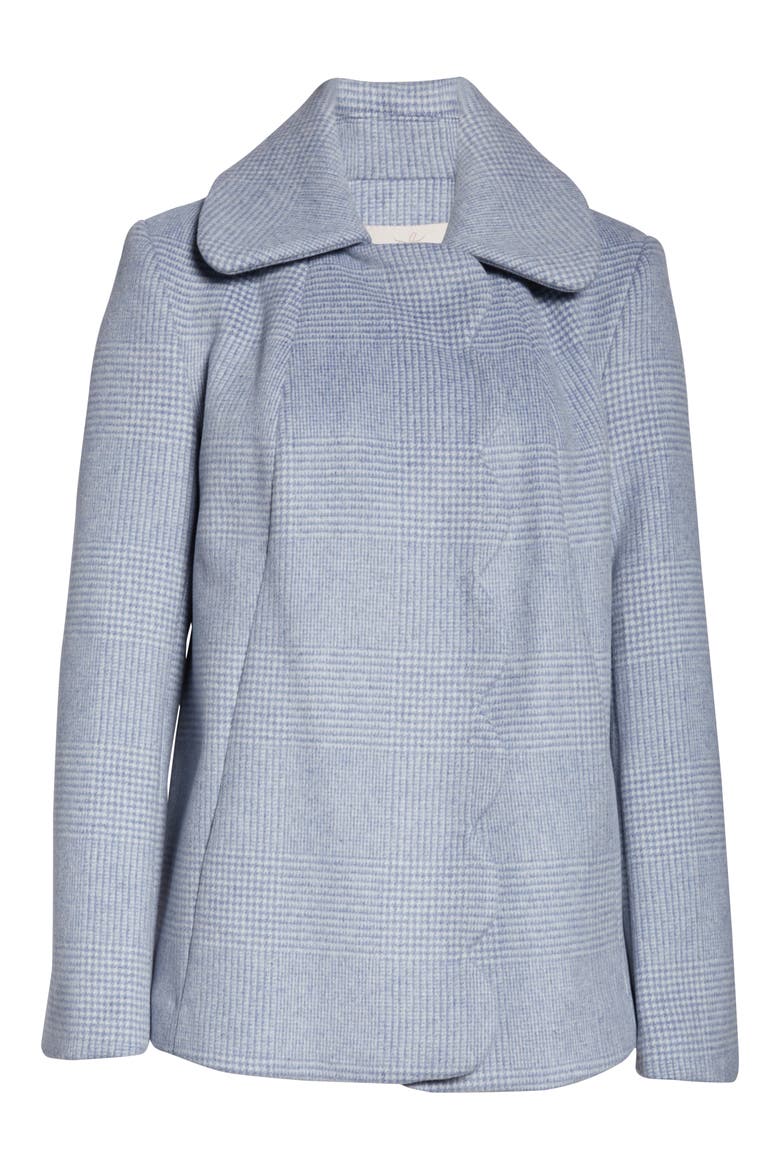 Aubrey Scalloped Houndstooth Check Coat (Nordstrom Exclusive), Alternate, color, BLUE MULTI