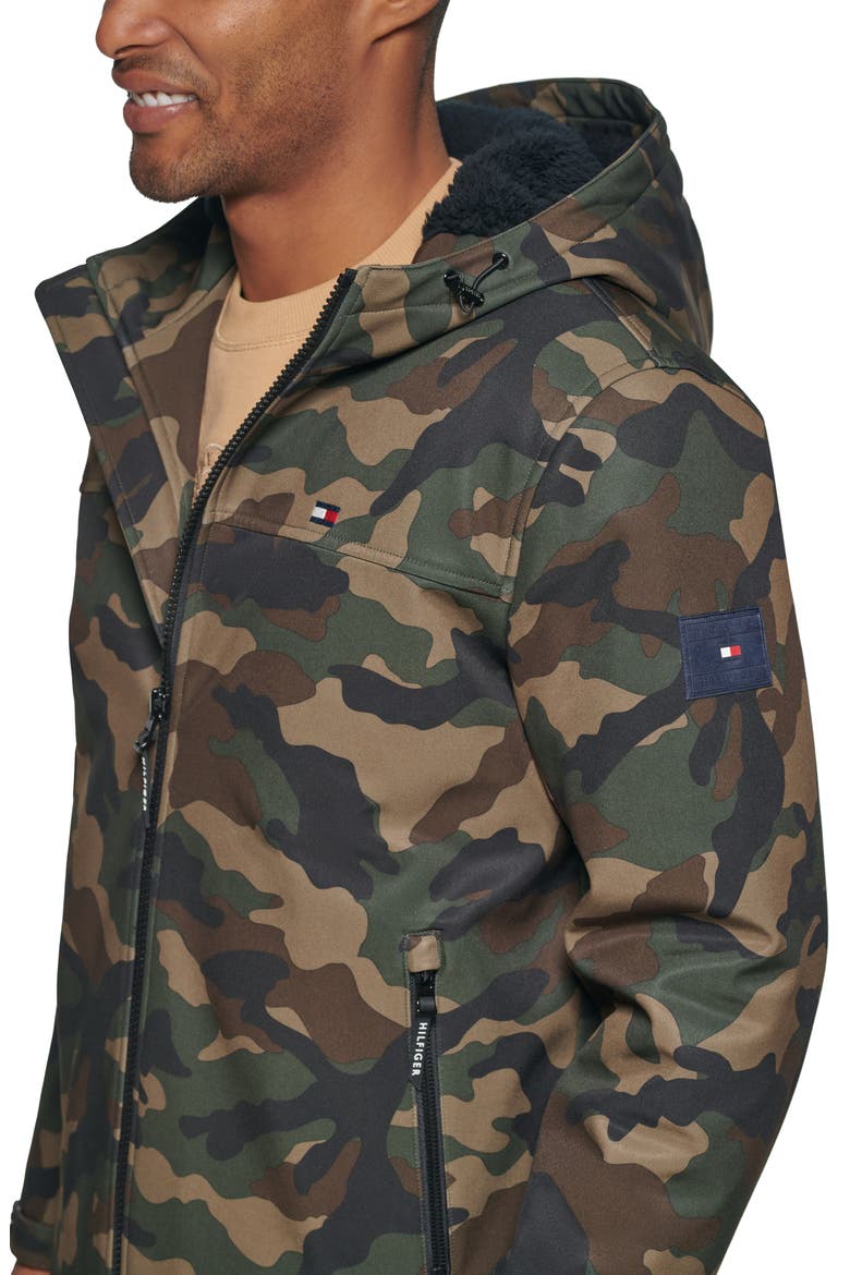 Faux Shearling Lined Softshell Jacket, Alternate, color, CAMOUFLAGE