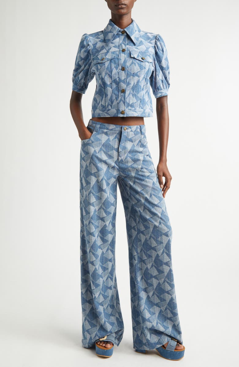 Ramy Brook Leo Jeans, Alternate, color, Geo Denim