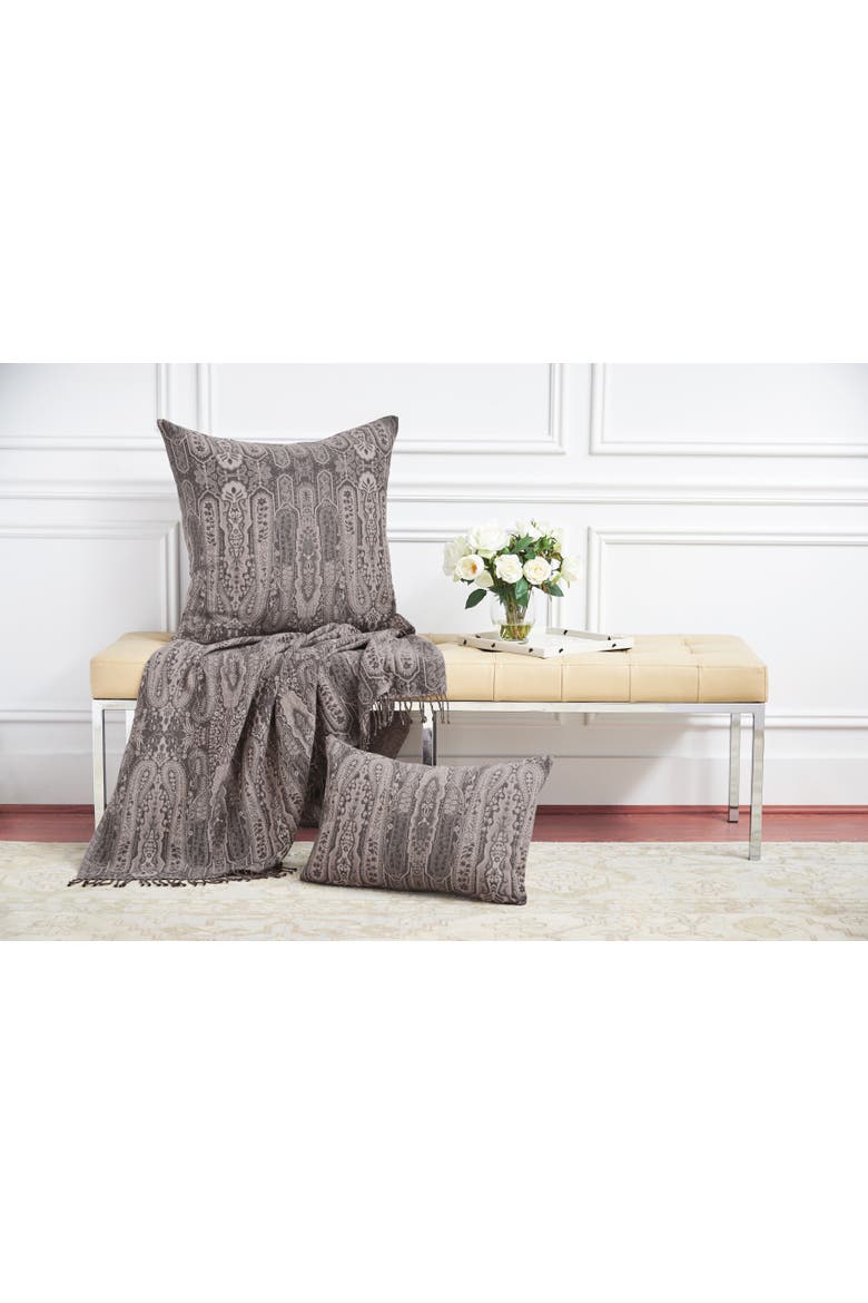 50" x 70" Nerina Fig Purple Cotton Accent Throw Blanket, Alternate, color, Grey