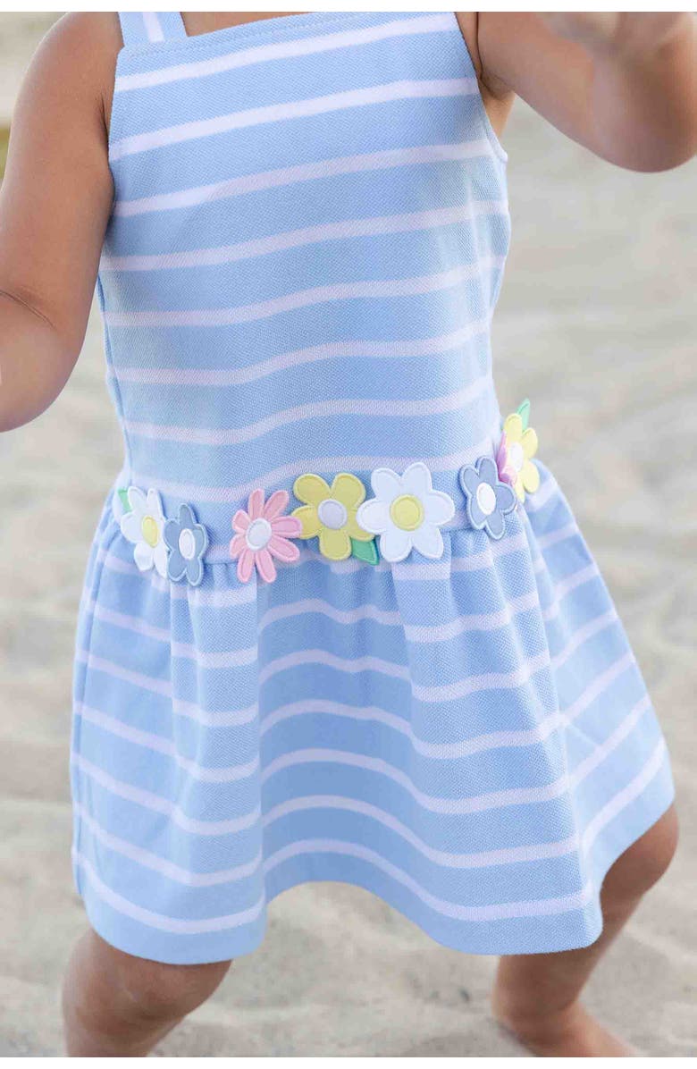 Florence Eiseman Stripe Knit Dress With Mulitcolor Flowers, Alternate, color, Light Blue/White