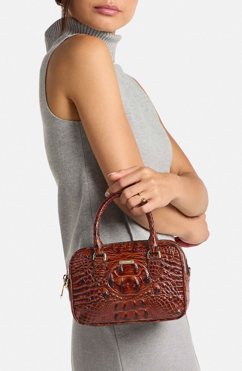 Brahmin Mara Croc Embossed Leather Top Handle Bag, Alternate, color, Picnic