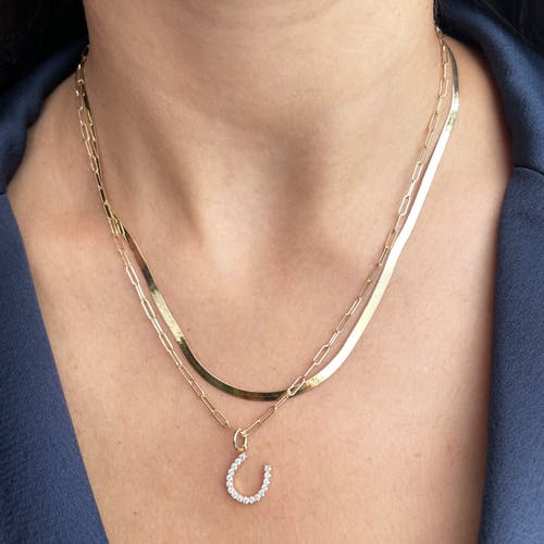 The Lovery Fine Jewelry Diamond Horseshoe Charm In Gold