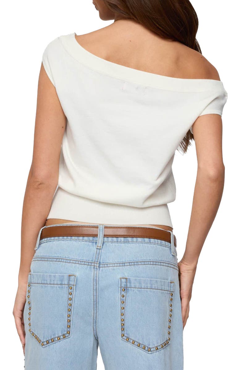 EDIKTED Michaela One-Shoulder Top, Alternate, color, White