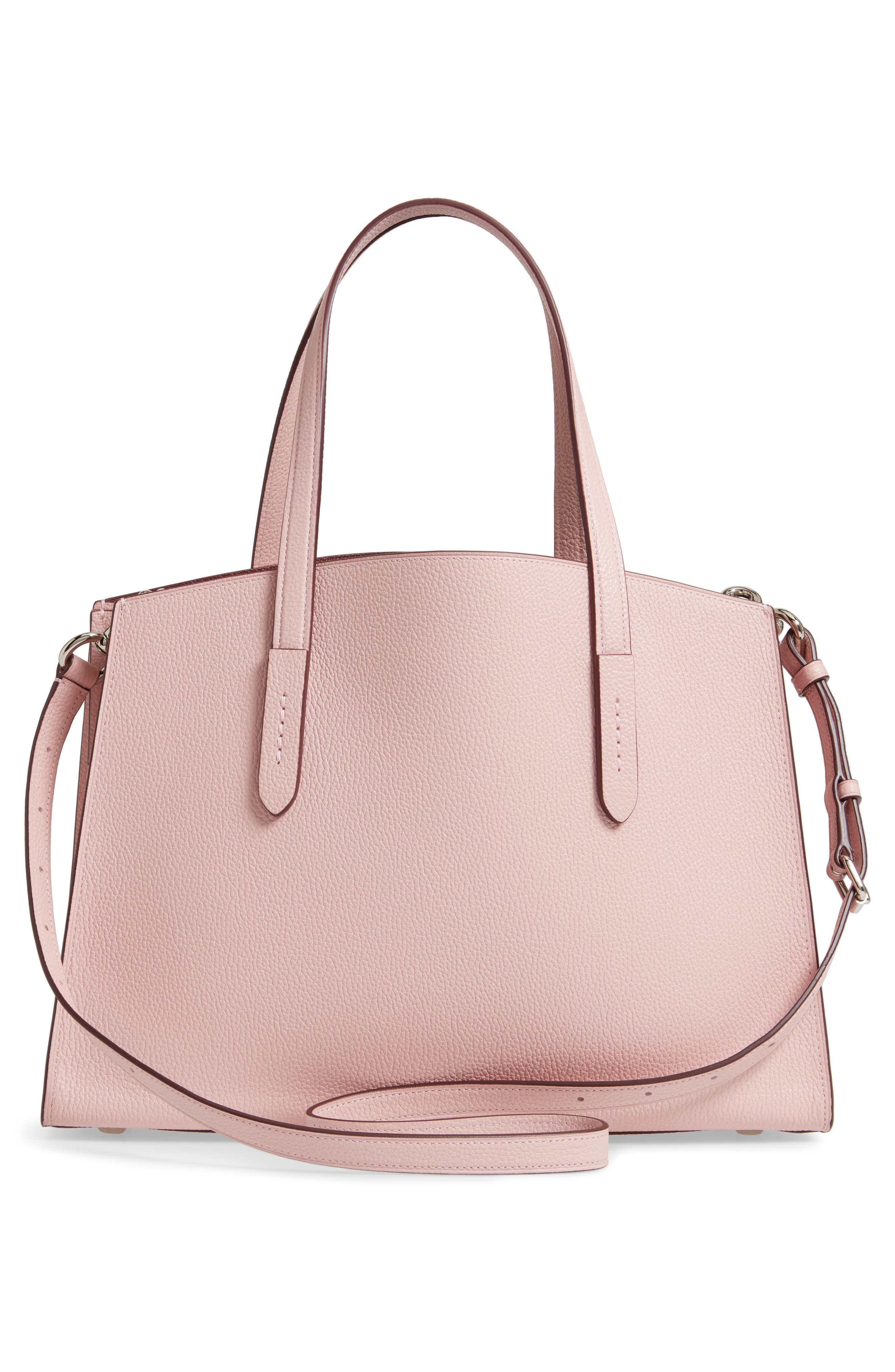Charlie Leather Tote, Alternate, color, BLOSSOM/ SILVER