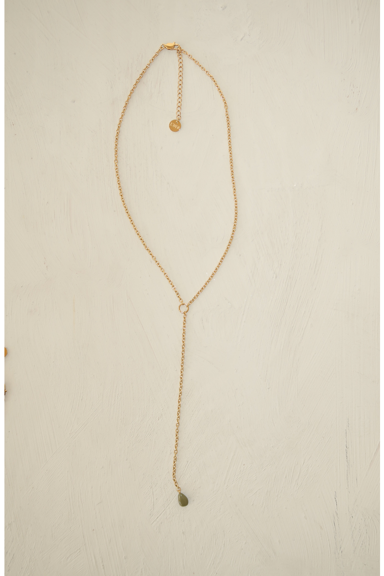 Rolo Lariat Drop Necklace, Alternate, color, Olive