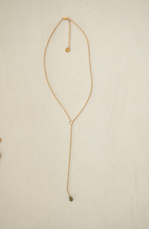 Joiana Jewelry Rolo Lariat Drop Necklace In Green