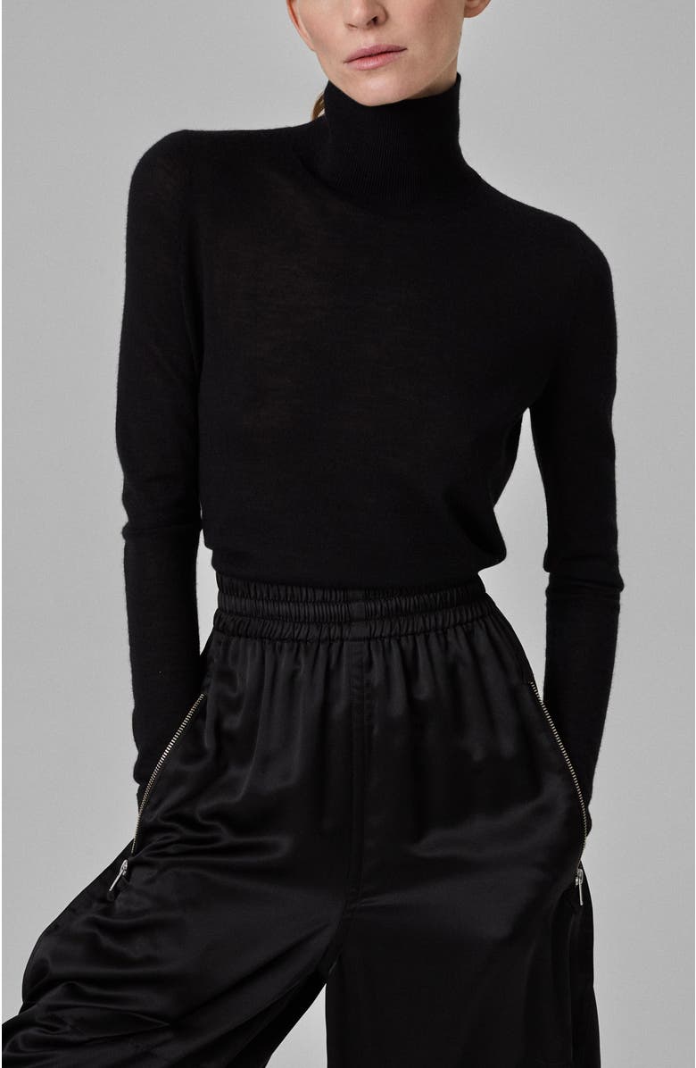 CO Slim Turtleneck Top in Fine Cashmere, Main, color, 