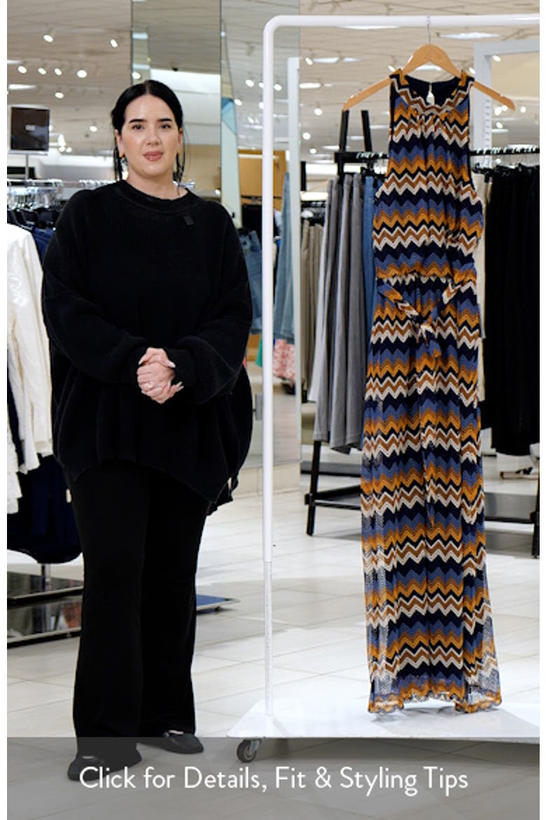 Mock Neck Tie Belt Maxi Dress video