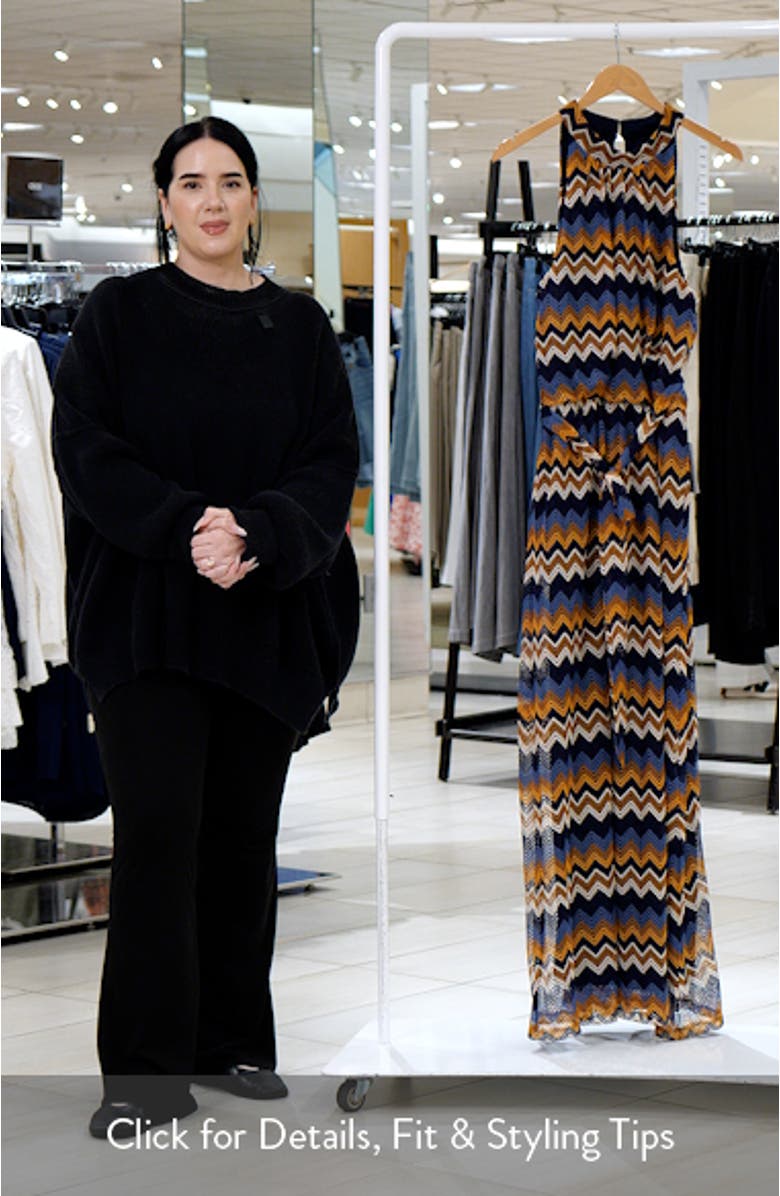 Mock Neck Tie Belt Maxi Dress, sales video thumbnail