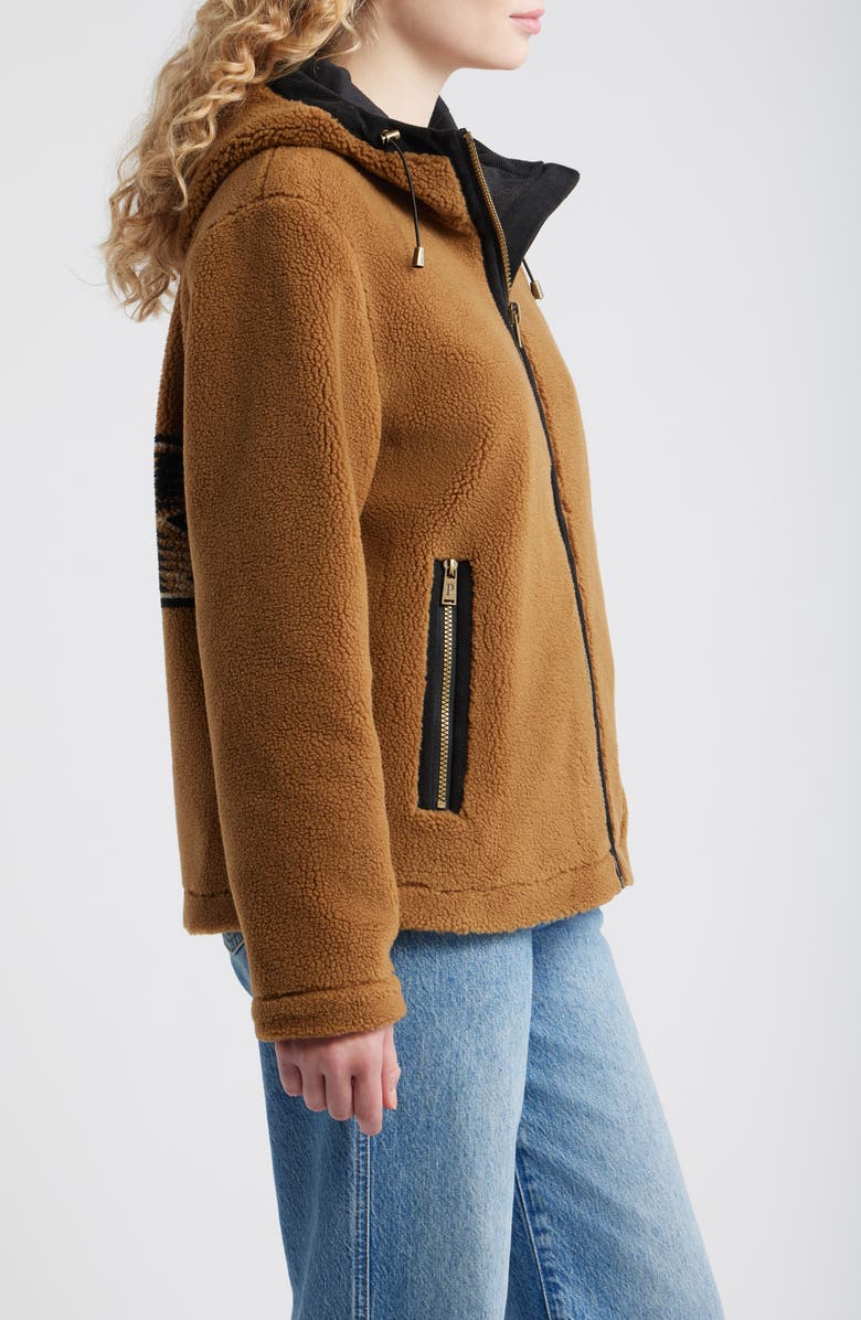Pendleton Cottonwood Fleece Hooded Jacket, Alternate, color, Bronze Autumn Star