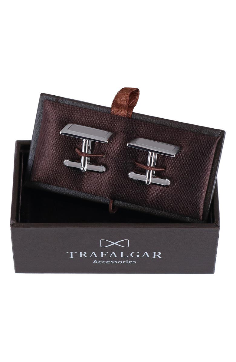 Trafalgar Sterling Silver Rectangle Cuff Links, Alternate, color, Silver