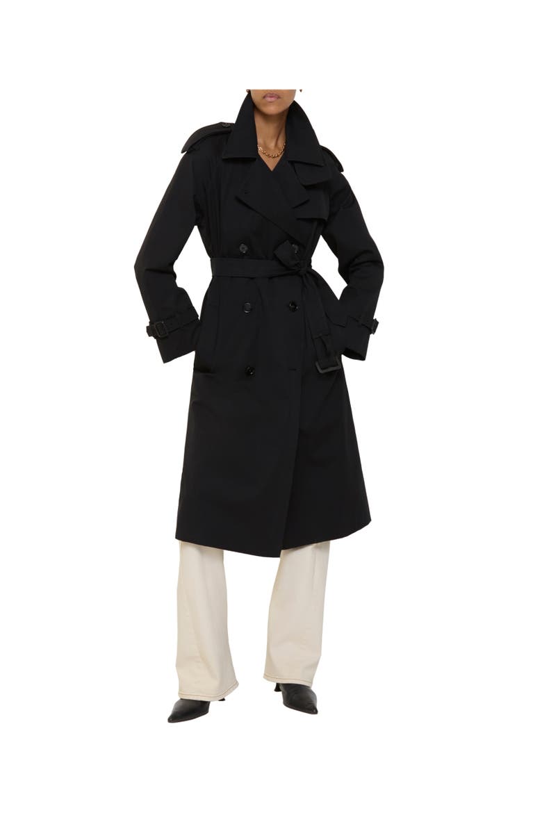Burberry Long Castleford Trench Coat, Alternate, color, Black
