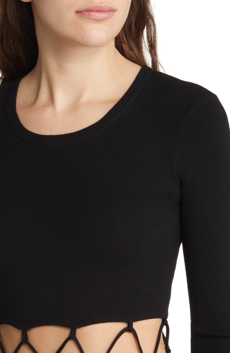 The Range Laced Long Sleeve Sweater Dress, Alternate, color, Jet Black