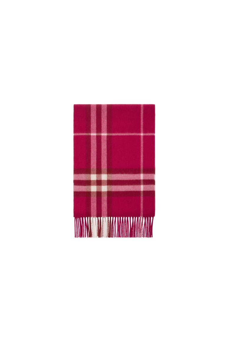 Check Cashmere Scarf, Alternate, color, Jam pink