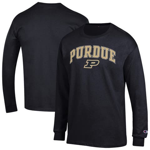 Men's Champion  Black Purdue Boilermakers Arch Over Logo Long Sleeve T-Shirt