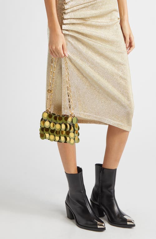 Rabanne Nano Kaki Sparkle Shoulder Bag In Multi